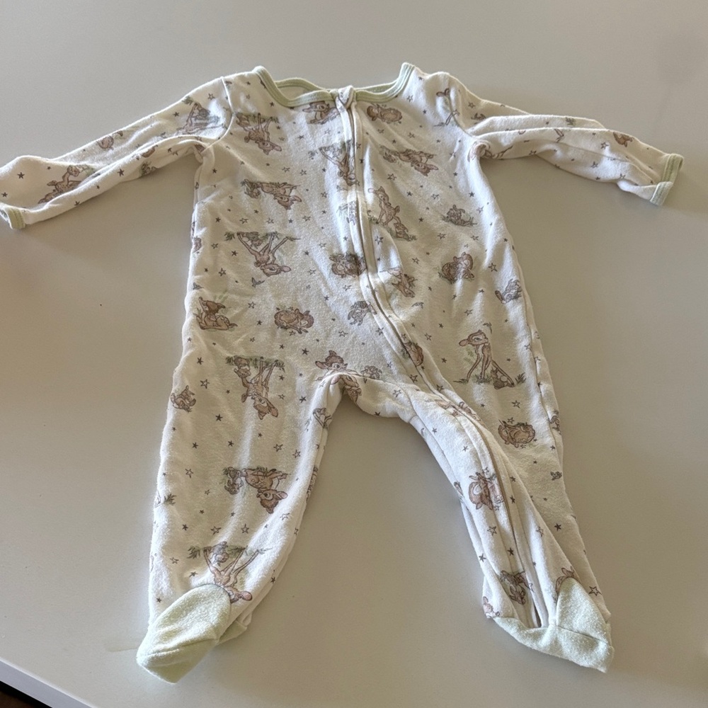 BAMBI  Cream Baby Footed One-Piece Panama’s